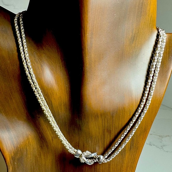 TIFFANY & Co Double Rope Love Knot Necklace - Picture 1 of 6